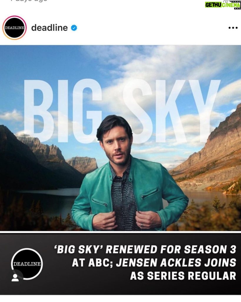 Jensen Ackles Instagram - There is literally a new sheriff in town. (Who apparently is always trying to close his shirt and/or jacket. )((Figure it out, man!🙄)) More info to come. @bigskyabc