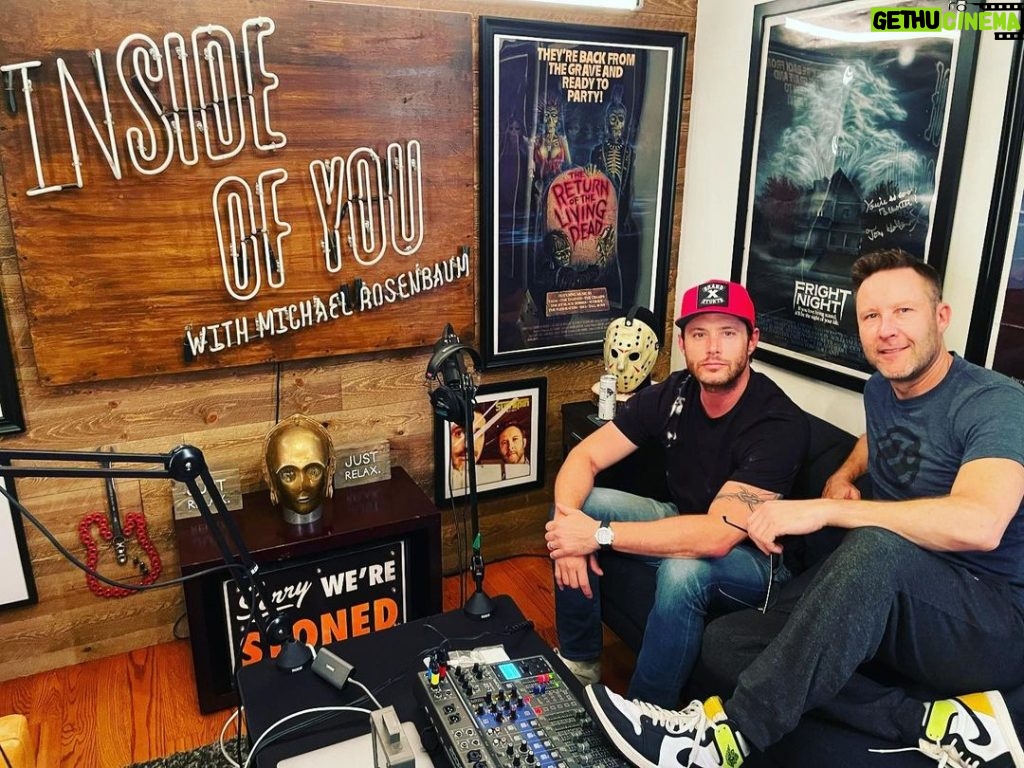 Jensen Ackles Instagram - I sat down with my dear old friend, @themichaelrosenbaum for his podcast @insideofyoupodcast We laughed we cried (not really) we reminisced and got deep. But just to be clear…I was under the influence and not responsible for anything I said. 😊. But check it out anyway. http://bit.ly/watchinsideofyou