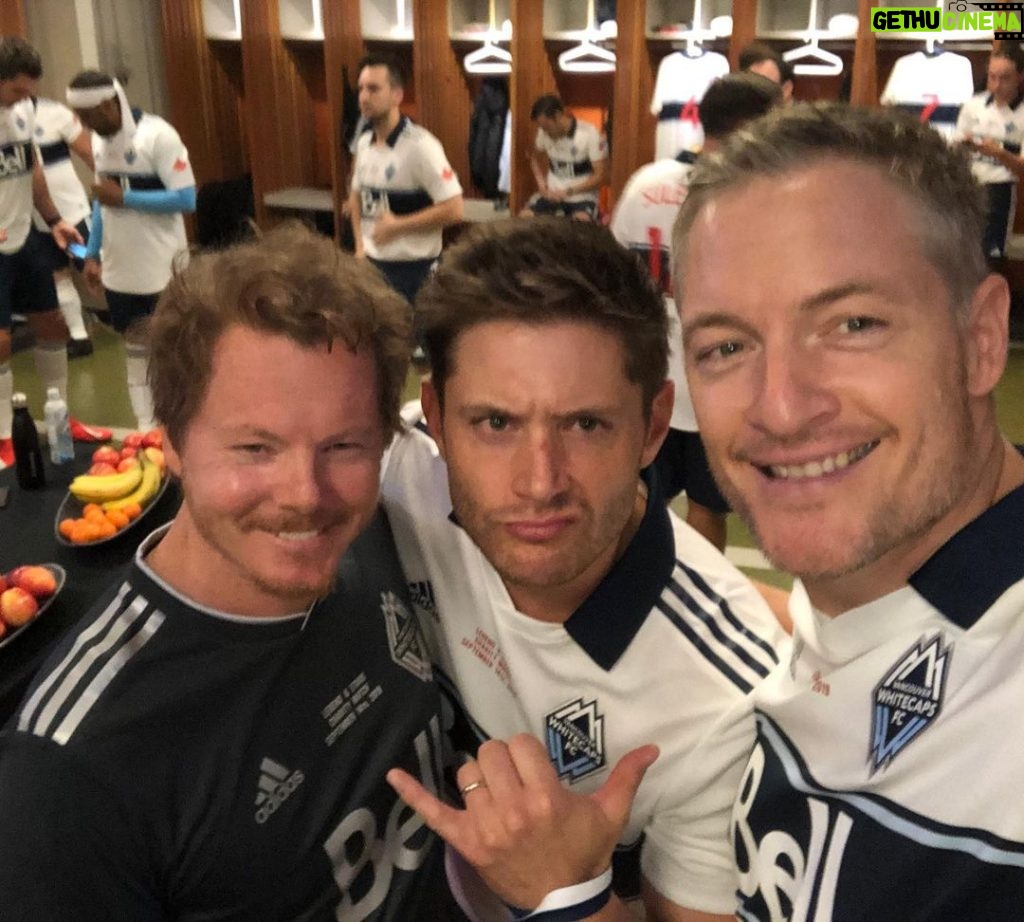 Jensen Ackles Instagram - Thanks to the @whitecapsfc for hosting us today. Had a blast playin and raisin money for all the charities. Good to hang with a bunch of @cw_supernatural alumni. Now I’m gonna have an ice bath! 🥴