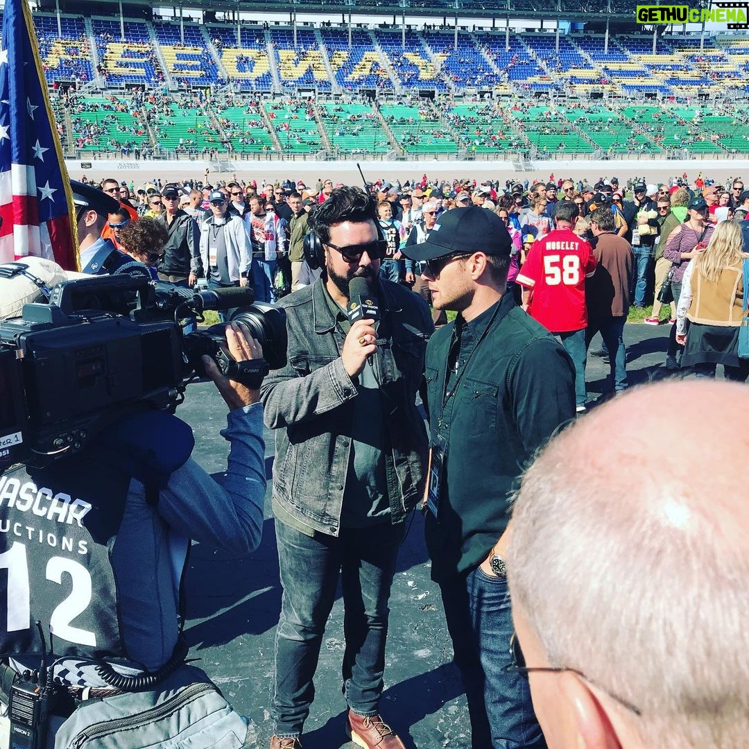 Jensen Ackles Instagram - Just another day at the track. No biggie. Thank you @nascar and @kansasspeedway for a fantastic experience. You guys sure do know how to put on a show and entertain a crowd. Epic day.