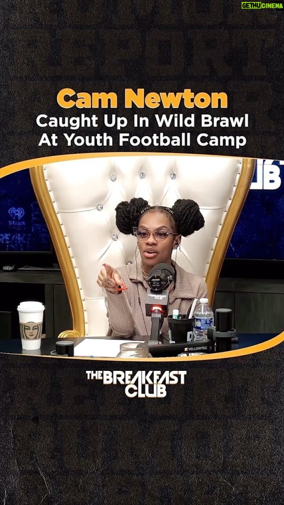 Jess Hilarious Instagram - First of all; how all 3 of y’all dumb asses couldn’t jump ONE person successfully? 😒 Still, be careful @cameron1newton 🙏🏾 #jesswiththemess on @breakfastclubam ‼️ New York, New York