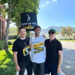 Jesse Tyler Ferguson Instagram - Back on the line! Cindy supports striking actors, too! @sagaftra #unionstrong Los Angeles, California