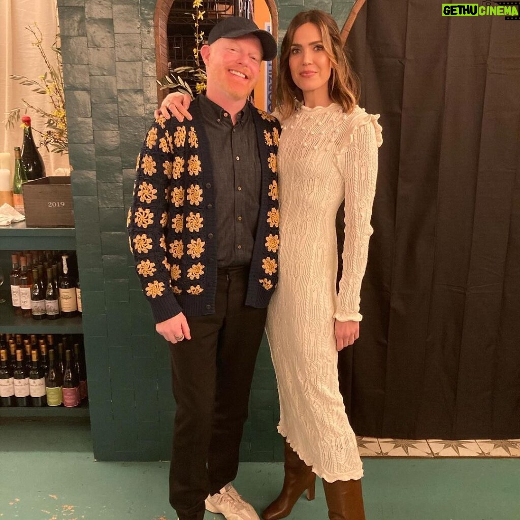 Jesse Tyler Ferguson Instagram - This week on Dinner’s On Me, “Dr. Death” and “This is Us” star Mandy Moore joins the show. Over tie-dye trout and melt-in-your-mouth potatoes, we discuss how “A Walk to Remember” is still garnering her new fans, what it was like to be “discovered” by a FedEx delivery guy, and how she resurrected her singing career after a difficult marriage. This episode was recorded at Bar Chelou in Pasadena, CA. Episode link is in the bio—don't wait, give it a listen! ❤️