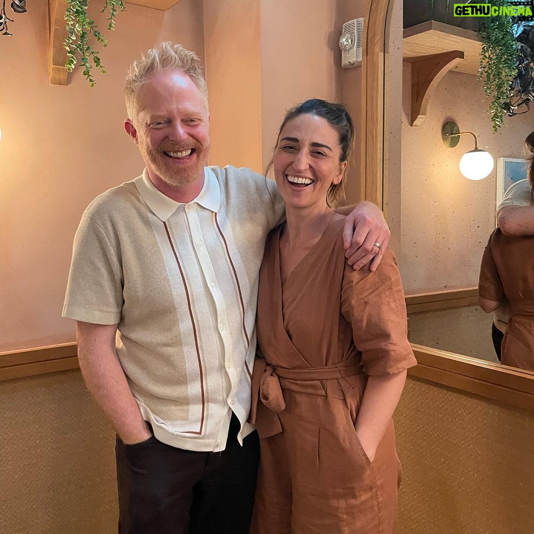 Jesse Tyler Ferguson Instagram - Y’all. It’s @sarabareilles week this week on my podcast, Dinner’s on Me! ❤️🎧🍽️ Over Israeli pastries and Tunisian salad at @kfar_bk in Brooklyn, she shared what it was like being bullied as a kid, how she copes with her anxiety, and why it was so important to wear a specific dress to the Tony Awards. Get ready to listen to a fantastic convo—you’re in for a treat. You know where to go—link in bio! (This episode was recorded on June 14, 2023). K'Far Brooklyn