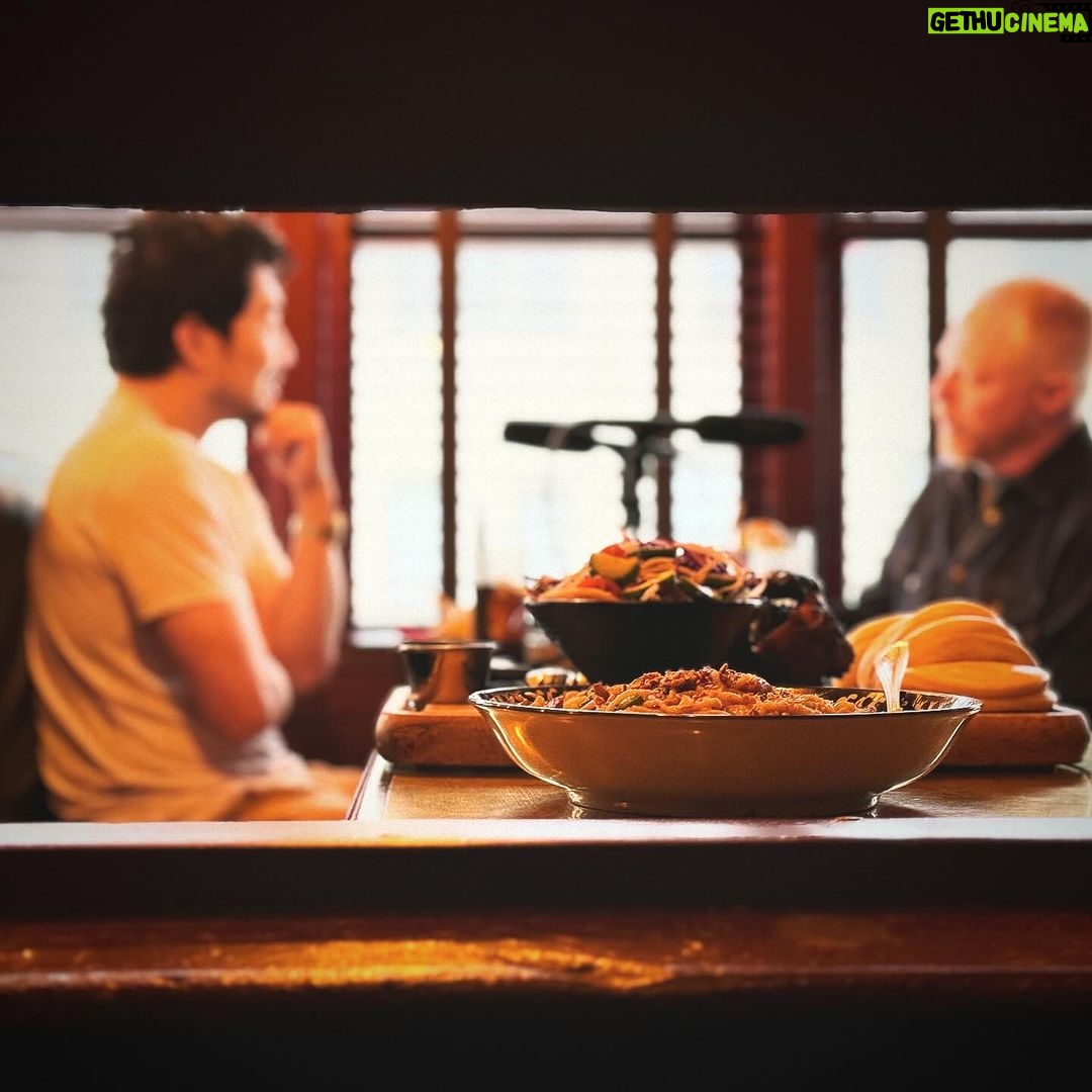 Jesse Tyler Ferguson Instagram - This week on Dinner’s On Me, “Barbie” and “Shang-Chi and the Legend of the Ten Rings” star Simu Liu joins the show. Over soup dumplings and BBQ pork, Simu tells me why he initially kept acting as a secret from his parents, how “Good Will Hunting” played a role in nabbing his part as Marvel superhero Shang Chi, and how he feels about Asian American representation in Hollywood. This episode was recorded at The Formosa Cafe in West Hollywood, CA. Episode link is in the bio—don't wait, give it a listen! ❤️
