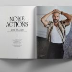Jesse Williams Instagram - something we did a little while back while discussing a strong path forward. Thank you to the entire @Nobleman team and 🎥 @newportbeachfilmfest for honoring me with this year’s 🏆 Arts Champion Award 📸 @ericmichaelroy 👒styling @le_laboy On newsstands and can order online- this joint has really heavy duty quality paper- you know them niiiice magazines!