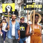 Jesse Williams Instagram - 💪🏽 Solidarity with labor, period. Workers united can halt operations in a multi-billion-dollar industry because they are necessary. If they are necessary, they have value. If they have value, they should have an unobstructed view of that value: transparency re: the fruits of their labor and the ability to negotiate fair compensation reflecting that value. Only 5-15% of our union members earn the annual $26,470 needed to qualify for health care. So 85-95% of us earn less than $26,470 a year. @Variety estimates that only 2 percent of the union’s membership “safely earn a middle class wage…” This is about the working class, not the wealthy. Hold fast and fairly. 🪧 @sagaftra 💪🏽 @wgawest @wgaeast