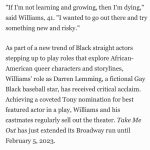 Jesse Williams Instagram - Thank you @forbes @richardafowler @advancementproject @my.scholly @cjgray91 @takemeoutbway Here’s a link you can’t click but roughly commit to memory then google https://www.forbes.com/sites/richardfowler/2023/01/09/jesse-williams-brings-his-passion-for-justice-to-broadway-in-take-me-out/?sh=2d78e2281ac2