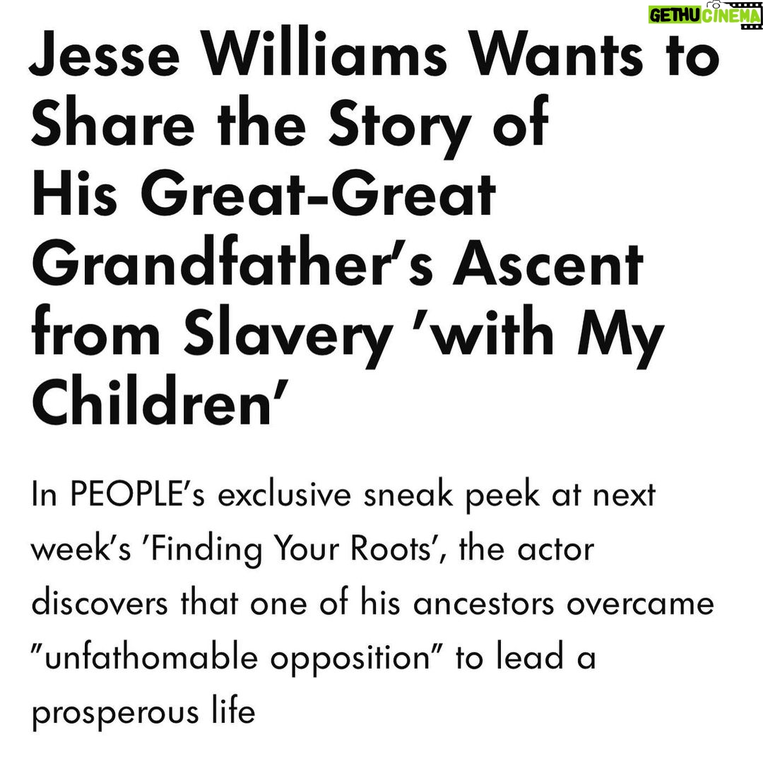 Jesse Williams Instagram - Was truly honored to be a guest on the 10th season of #FindingYourRoots with the one and only @HenryLouisGates! Their research team’s revelations set in motion a new and exciting chapter in my family’s connection and growth. Thank you 🙏🏽 Join us in watching my story unfold Tuesday Feb 6 at 8/7c on your local @PBS station or stream on PBS.org. Look inward, move forward. Brooklyn, New York