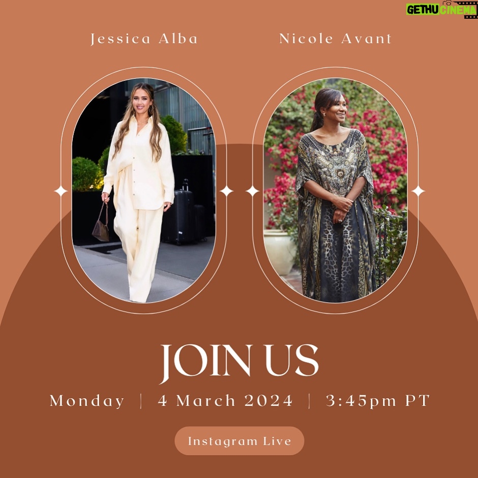 Jessica Alba Instagram - Going live with @nicoleavantofficial today! 🤍🫶🏽✨ #ThinkYoullBeHappy #NicoleAvant #InstagramLive