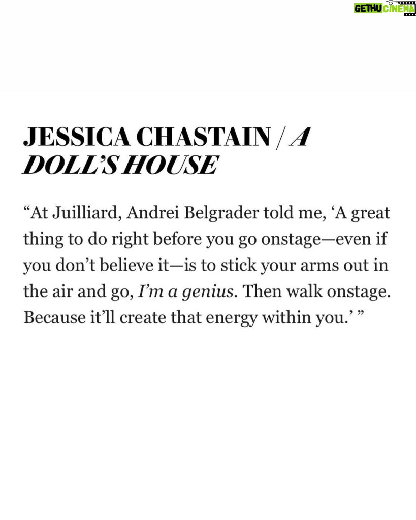 Jessica Chastain Instagram - @vanityfair Curtain Call 😘