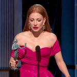 Jessica Chastain Instagram - The shock of last night really swept me off my feet! 😅 To my fellow SAG members, THANK YOU. It means so much to be recognized by you. I am honored to be able to bring the story of #GeorgeAndTammy to you. I loved playing Tammy Wynette. Thank you @georgettejoneslennon for trusting me with your mom’s story, @abesylviamightyreal for crafting it into our beautiful 6 episodes, the GOAT #michaelshannon, & the village at @showtime. I’m back in NY and still over the moon 😘