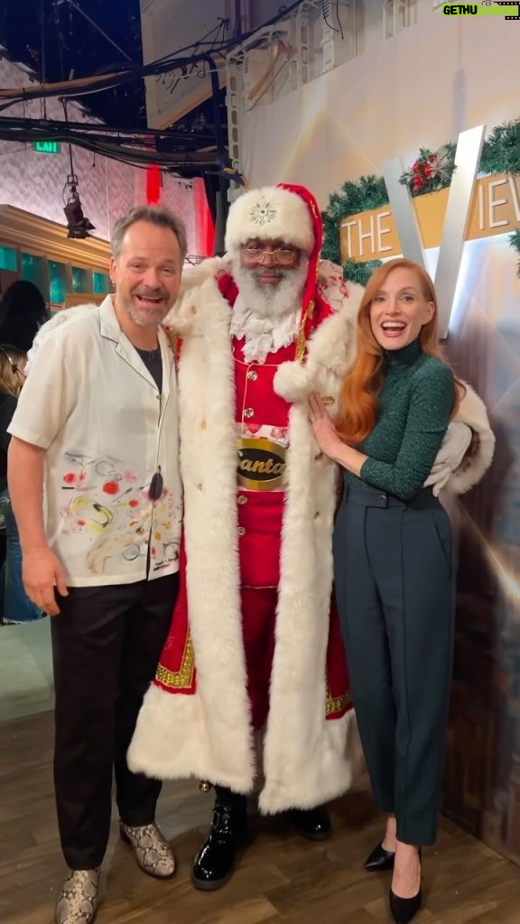 Jessica Chastain Instagram - @_mitchelltravers_ was on the nice list this year. It was a very merry day at @theviewabc