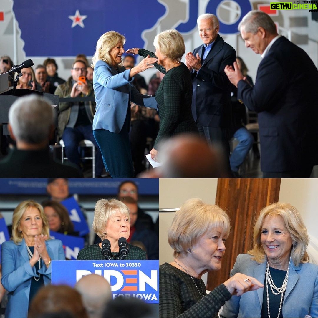 Jill Biden Instagram - “And so I think that we just naturally, like most teachers, when you meet another teacher you just click.” Thank you, Christie and Tom, for your friendship and your support. Des Moines, Iowa
