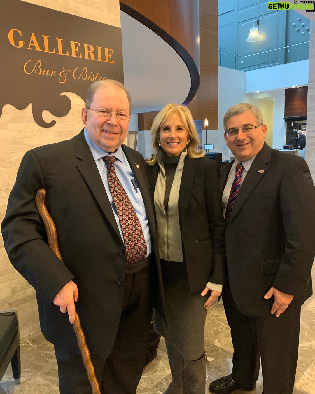 Jill Biden Instagram - Wonderful to meet our #TeamJoe contest winners, Frank and Brad, here in Ohio tonight! We’re ready to cheer on @JoeBiden! #DemDebate
