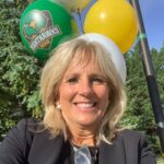Jill Biden Instagram - First day of school! It’s been over thirty years and I still get excited (and nervous!) to walk back into the classroom. Wishing all of my colleagues and students out there a rewarding and successful academic year!🍎📓📚✏️