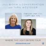 Jill Biden Instagram - 2 days away! Looking forward to discussing #WhereTheLightEnters with “Educated” author #TaraWestover in NYC on Tuesday. Hope you can join us!