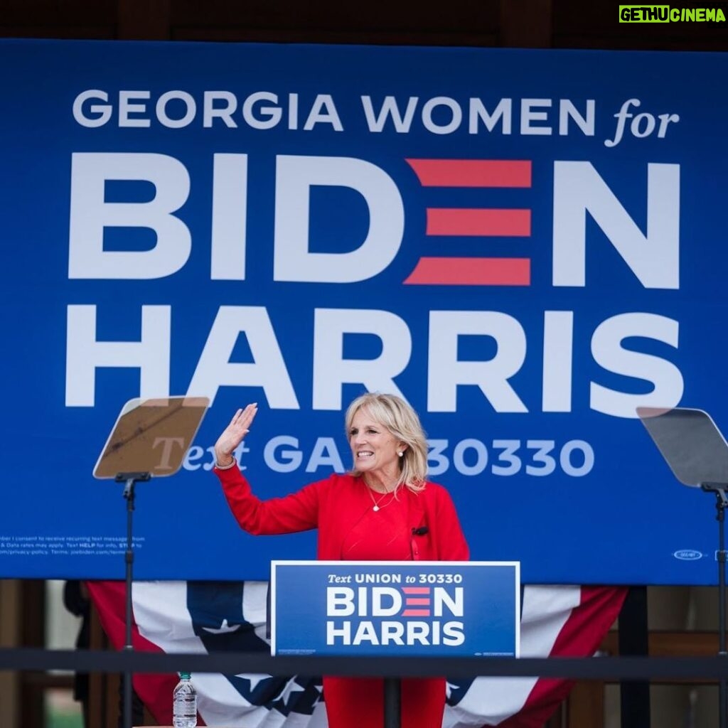 Jill Biden Instagram - Thanks again, Georgia! Remember, early voting in Georgia ends this Friday. So if you haven't already voted, click the link in my bio to make a voting plan today. You can also text GA to 30330. Macon, Georgia