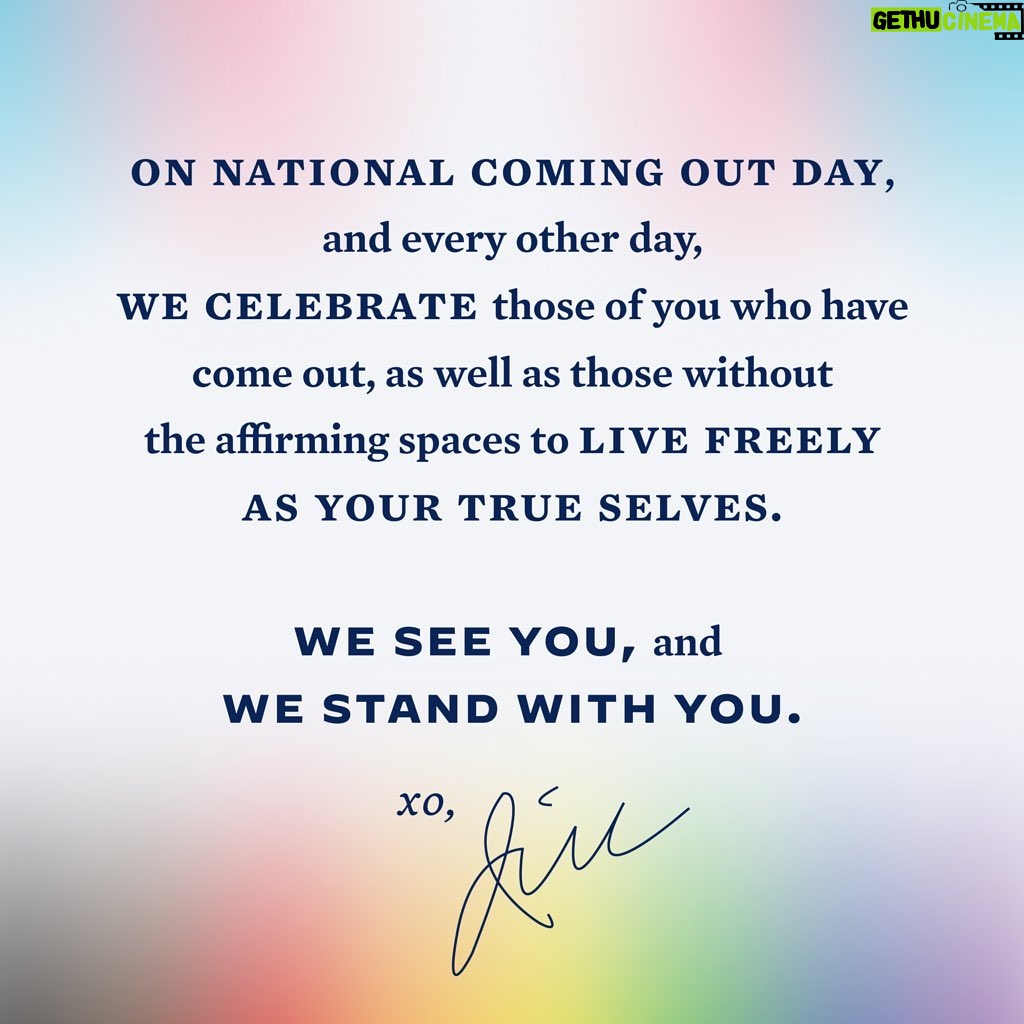 Jill Biden Instagram - We see you, and we stand with you. 💜 #NationalComingOutDay