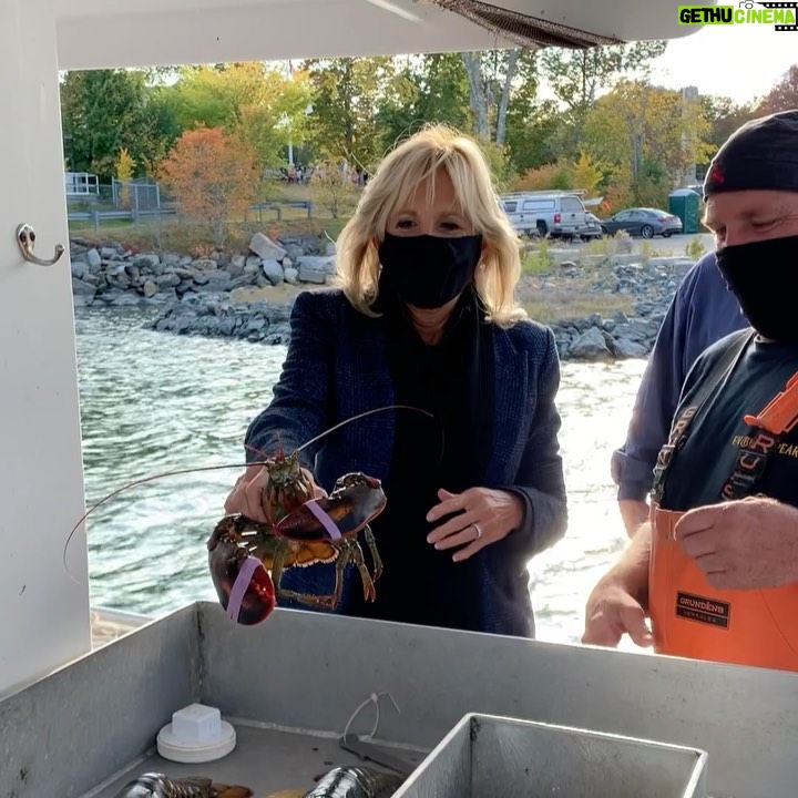 Jill Biden Instagram - Happy Lobster Day from Maine! I will always remember your warm welcome. Thank you Blue Hill and the lobstermen and women of Maine. Your work is your passion. Joe and I see you. Blue Hill, Maine