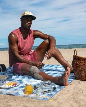 Jimmy Butler Instagram - love being uncomfortable hot on the beach because my offsprings wants to have a damn picnic.