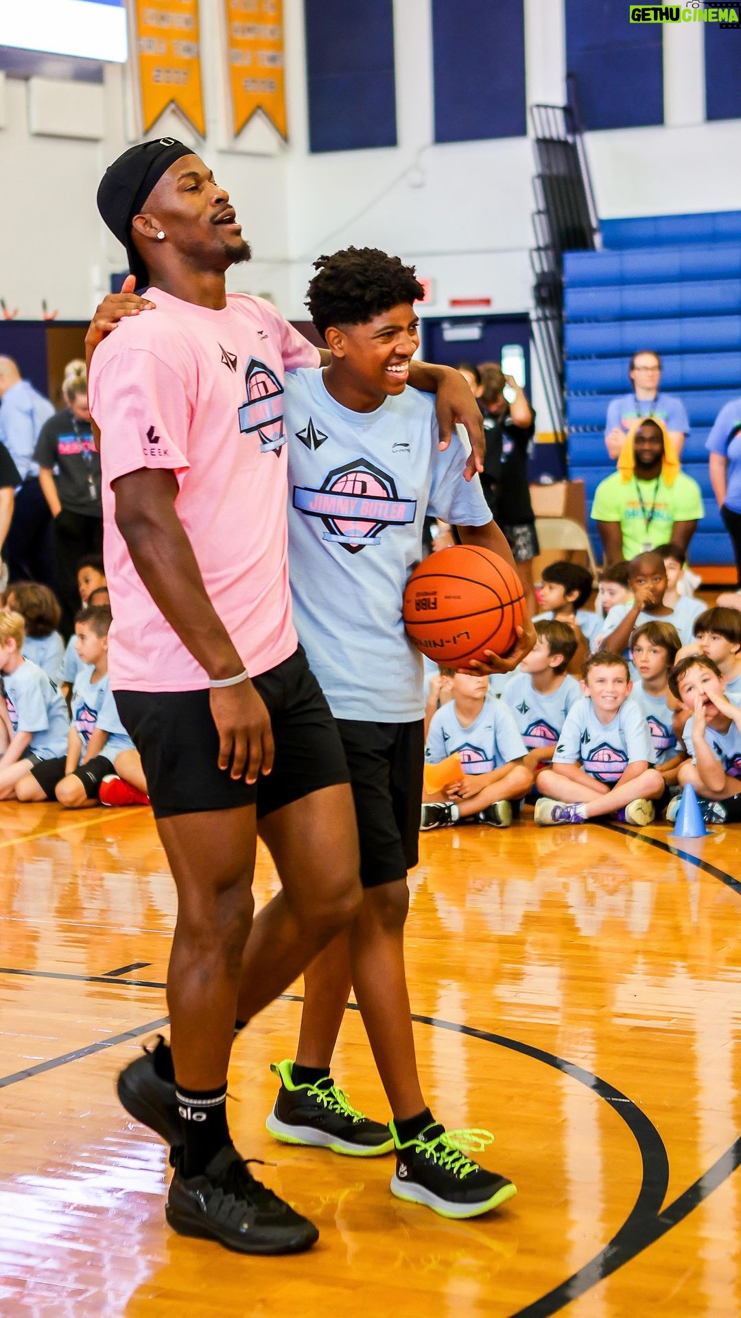 Jimmy Butler Instagram - day 2. it is and always will be bigger than basketball. thank you for an amazing camp! 🔥 proud of the hard work my @celebritysportsacademy basketball & cheer campers put in over the two days! thank you to our official training partners @triplethreatbasketballcamp @bommaritos @elitebasketballmiami @heyanneoneil @kbey31 @tvilleacademy @5starathletics @baptisthealthsf special thanks to @essentiawater @ceekvr @shpgld @therealautograph and everyone that supported to make this camp a success.