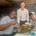 Jimmy Kimmel Instagram - We only eat the heads! #CalaDiVolpe @MagicJohnson Sardinia, Italy