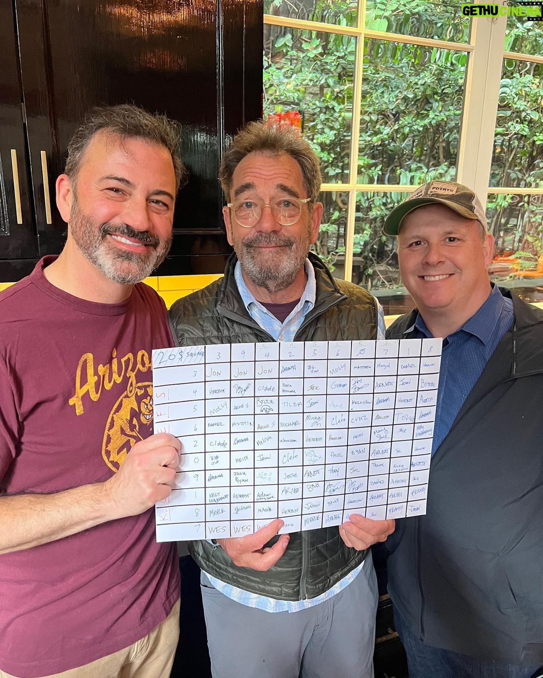 Jimmy Kimmel Instagram - it’s hip to buy squares #superbowl @hueylewisandthenews @thecousinsal