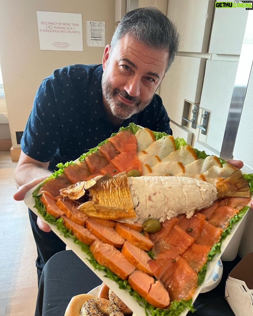 Jimmy Kimmel Instagram - Today’s Brooklyn Lunch - Caught this 14in Whitefish from @RussAndDaughters. #KimmelinBrooklyn