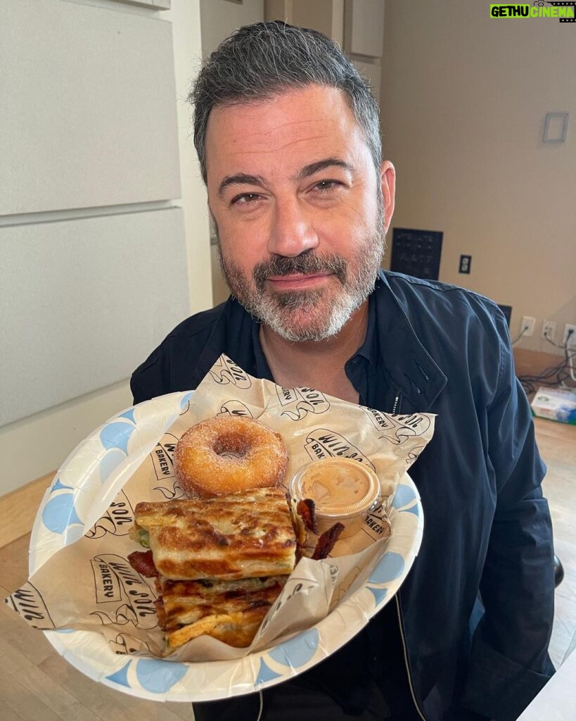 Jimmy Kimmel Instagram - First of many Brooklyn lunches, a BEC and donut from @WinSonBakery