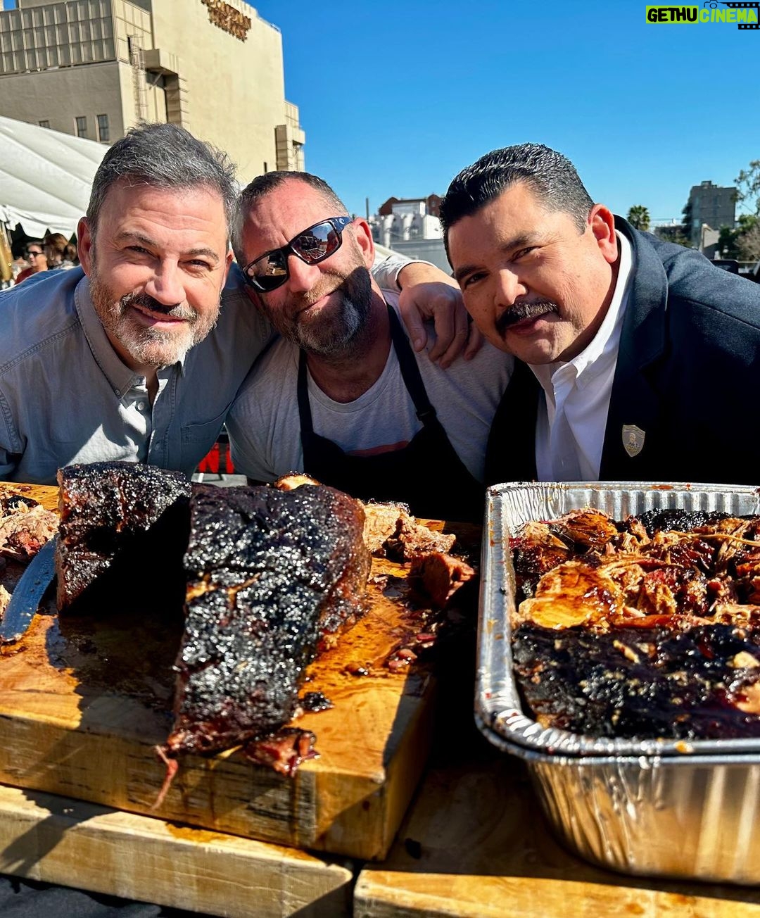 Jimmy Kimmel Instagram - Thanks to my friend @JimmyFallon for the ice cream, my idol @TheNormanLear for the coffee & my meatstro @AdamPerryLang for the BBQ to celebrate our 20th #KIMMELx20