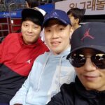 Jin Goo Instagram - #고양 오리온스 화이팅!!! #이병장 휴가 #오리온스 개막전 #직관!!!