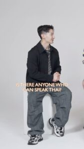 Jirakit Kuariyakul Instagram - You might be wondering.. I like Pak Chee tho 😂😂 n.SSign Huiwon shows off his Thai skills! 🤩 #Click360 Full interview out on YouTube! 💥