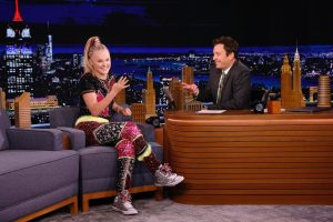 JoJo Siwa Instagram - Make sure you guys watch The Tonight Show tonight!!!! Jimmy and I do an epic dance battle and talk about so many things!!!! @fallontonight