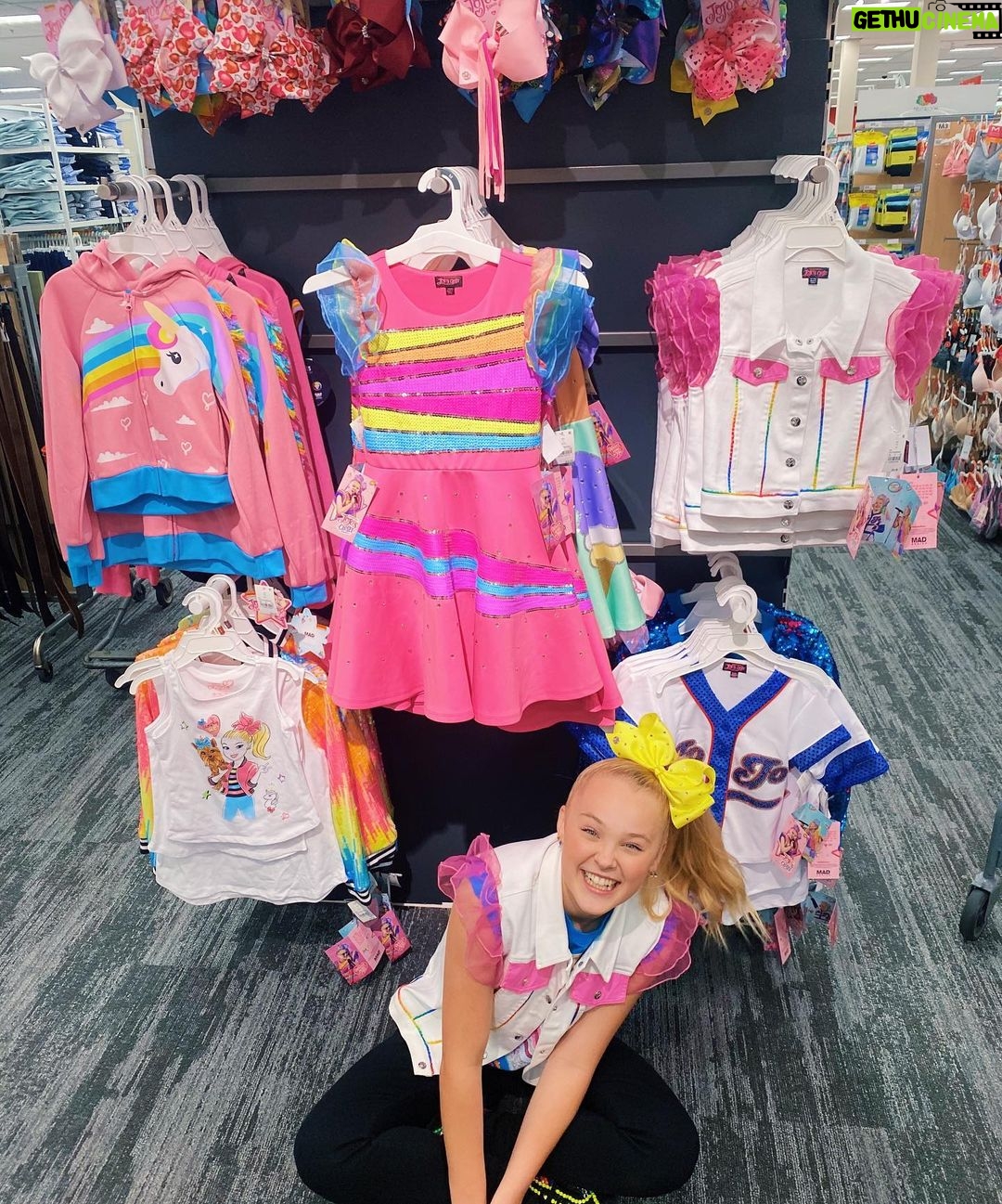 JoJo Siwa Instagram - Yesterday while filming at target I saw my new Target collection “JoJos Closet 6.0” in store for the first time yesterday, and you could say i was prettyyyy excited!!🎉💕 I think this is my favorite collection so far!