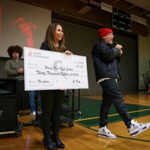 Jo Koy Instagram - Went back to my high school to give back. Proud of my sister for representing JK foundation and making this beautiful moment happen. Our goal is to continue to inspire @hfhsfalcons students to follow their dreams. Mahal kita!!