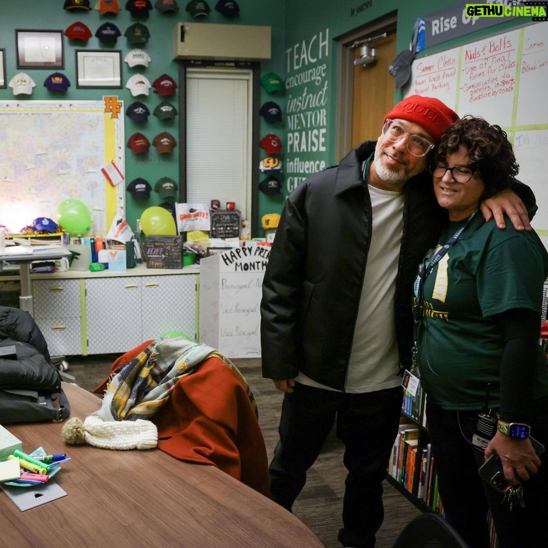 Jo Koy Instagram - Went back to my high school to give back. Proud of my sister for representing JK foundation and making this beautiful moment happen. Our goal is to continue to inspire @hfhsfalcons students to follow their dreams. Mahal kita!! Henry Foss High School Alumni