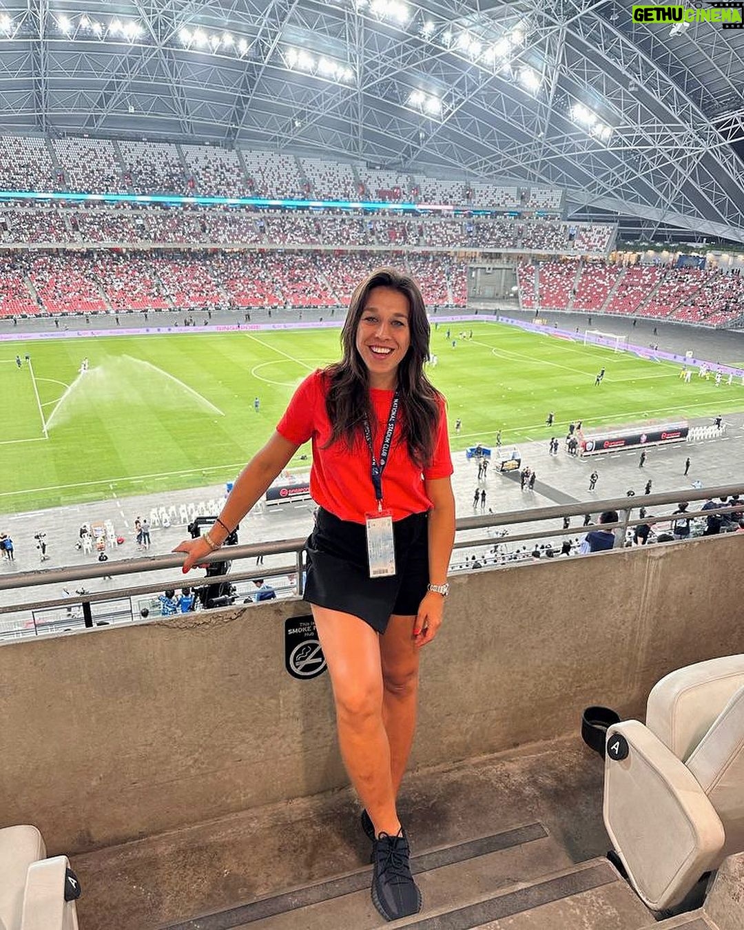 Joanna Jędrzejczyk Instagram - so much going on in Singapore but I’m having a good time😀 today was a long and super busy day I started at 7 am with two photo shoots and 4 interviews 🗞️📻 (jet lag is not helping😢) I’m super happy to share the history of my career with Singaporean media outlets and promote upcoming UFC FIGHT NIGHT SINGAPORE event with two great fighters @blessedmma vs @koreanzombiemma headlining the show🔥 in the afternoon, we visited the local MMA Gym for meet&greet, and the soccer match between @spursofficial vs @lioncitysailors.fc was the cherry on top ⚽️ @sgsportshub I’m ready to go to bed so that I can rest before tomorrow’s activities🤗 PS. it’s good to be back in Singapore without going through the weight cut this time 🙈 @reedharrisufc & @leannellcc tank you both for an amazing trip, fun activities and nice time we can spend together 🖤 #UFCFAMILY @ufc … #ufc #singapore #singapur #soccergame Singapore Sports Hub