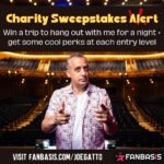 Joe Gatto Instagram – Announcing an awesome sweepstakes I’ve put together to help raise money to help my work with dogs. Lots of perks with entry (autographed pics, video calls, IG shoutouts and more). And a KILLER grand prize for a group of 4 come to ANY one of my shows, have dinner and hang out with me for a night. 

Link in bio for all details and to enter. 
Www.Fanbasis.com/joegatto