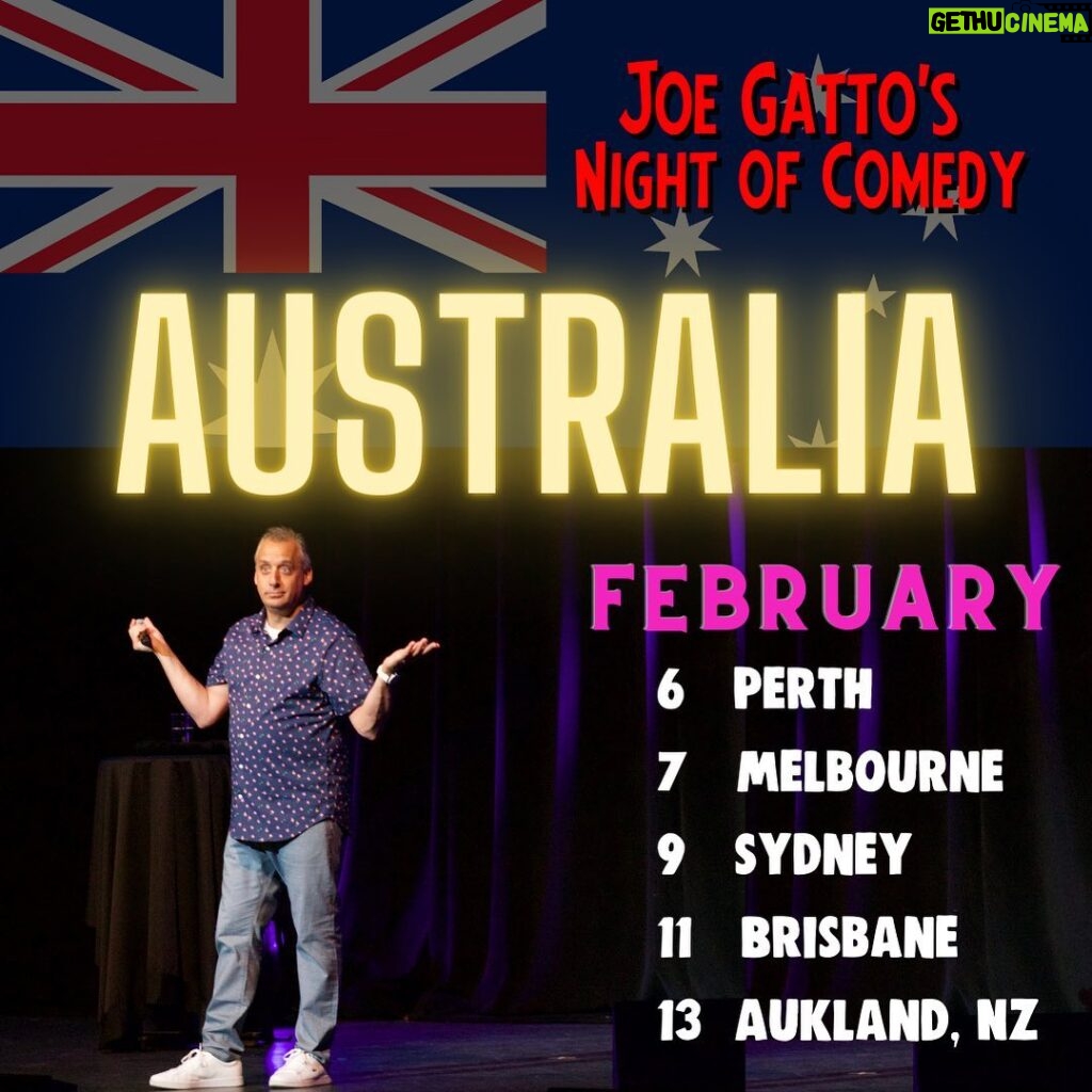Joe Gatto Instagram - Australia. It’s happening. I’m coming in February of next year to make you all laugh and of course report on the traffic. Tix available on my site JoeGattoOfficial.com