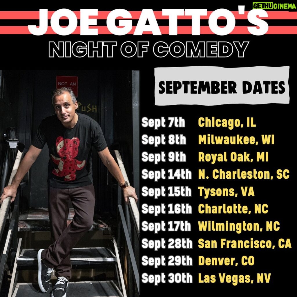 Joe Gatto Instagram - Ready to hit some great cities this September. Get your tickets at JoeGattoOfficial.com Link in bio
