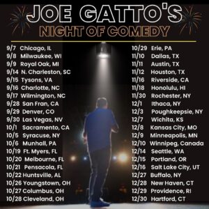 Joe Gatto Instagram - All Fall tour dates are now on sale!  It’s been a blast performing for all the fans who have come out to support me and laugh together. Excited to come back strong after taking the summer off and hit so many great cities. Tickets available at www.JoeGattoOfficial.com or click the link in the bio.