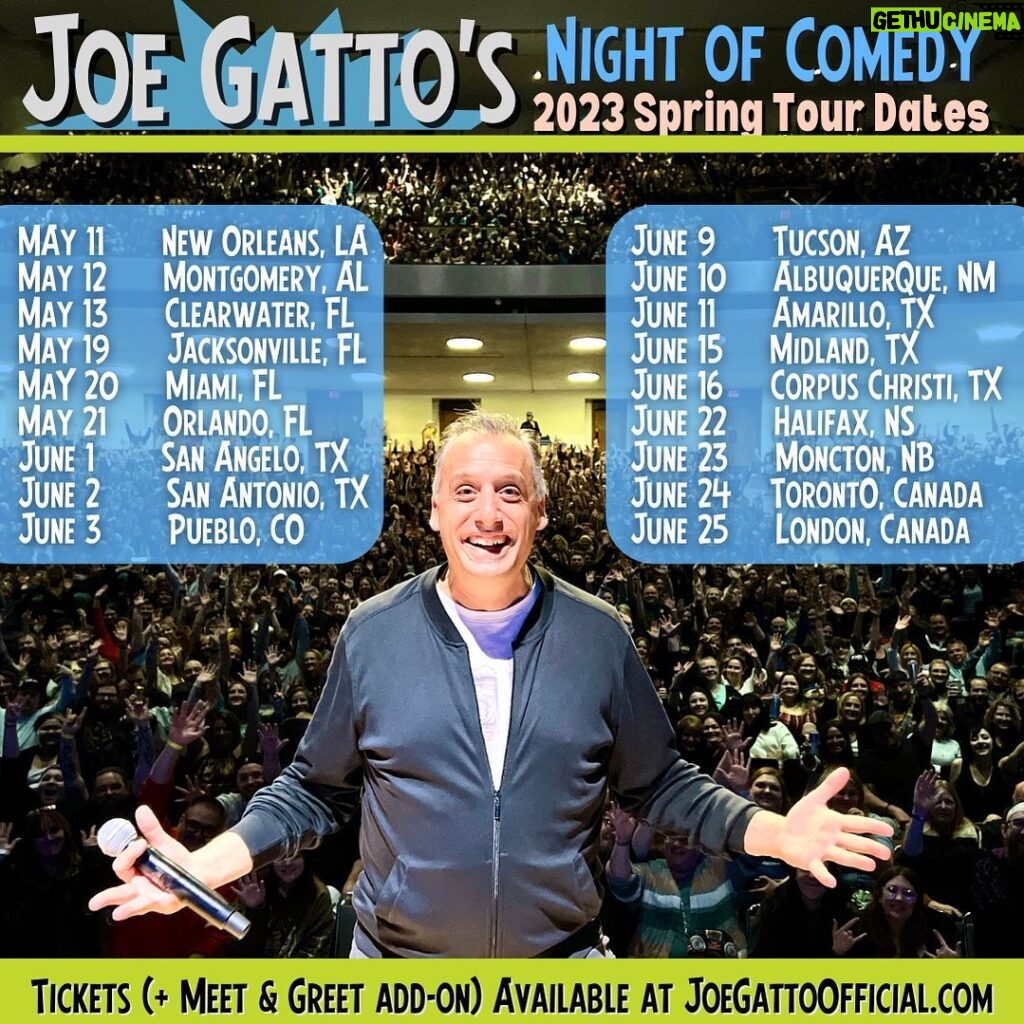 Joe Gatto Instagram - May & June dates listed here to see me perform before I take off for summer. Ticket link in bio. Much love to the thousands of fans all around the country that have come see this show and supported me. And next week… the fall dates will be announced. I’ve heard you and know there are still some cities to hit.