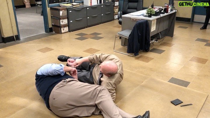 Joe Lo Truglio - 122K Likes - 🚨MORE BTS ACTION🚨Hands down one of the funniest stunts on the show. 💥 At clip start, you can hear the crew laughter from the previous take. I want to say 4th or 5th season? (Help me out Fans!🤷♂️) @joelmckmiller and @dirkblocker are gamers, always down for the joke. For 8 years they made up great comic bits in the background, they never stopped thinking of how to make it better- just inspiring. 🌟We laughed so hard this day...every day❤️👊🏼#b99mems