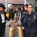 Joe Lo Truglio Instagram - 🚨BTS🚨”Cinco De Mayo” Heist, Season 6. This was a fun day and Terry was a living trophy. 🏆Not easy makeup to be in for ten hours, but golden attitude. I remember thinking how wonderfully outrageous this show is, as us weirdos pushed a shopping cart as fast as we could down the street Seinfeld used to shoot on. 🤯 #b99mems