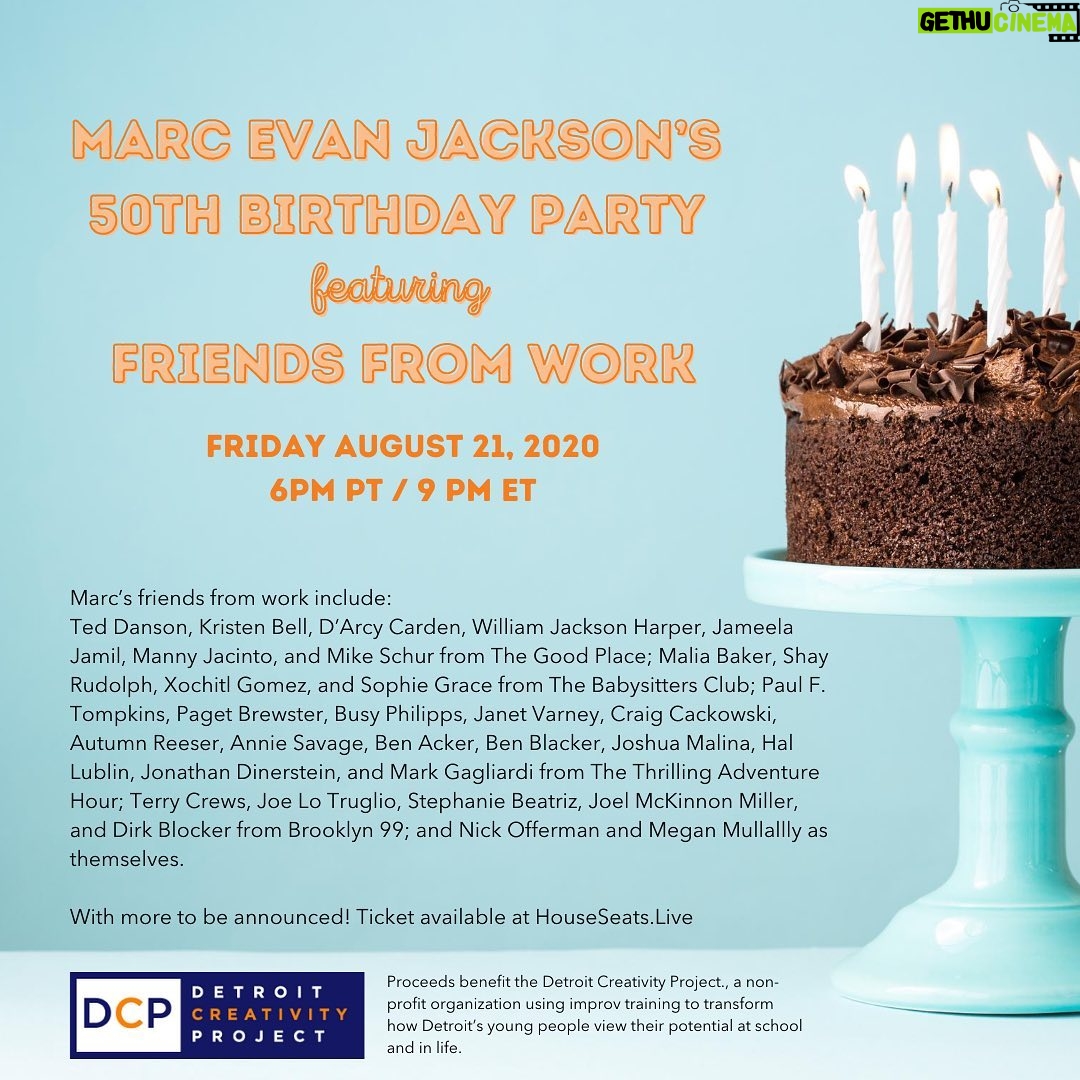 Joe Lo Truglio Instagram - Marc is a kind, soul and happy to be a part! 🎉 Please join us for @MarcEvanJackson's 50th. Where else will you see Sam Malone, Veronica Mars, Mr. Peanutbutter, Kim Kelly, Ron Swanson, Korra, Karen Walker, David Rosen, Frank Pembleton, The Babysitters Club & Janet all in one place? Friday: https://bit.ly/MEJ50 #MEJ50
