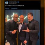 Joe Manganiello Instagram - The @vanityfair Oscars party is fun an all, but it’s really meant for @joemanganiello, @michaelkeatondouglas and @jeffgoldblum to talk all things @steelers football.