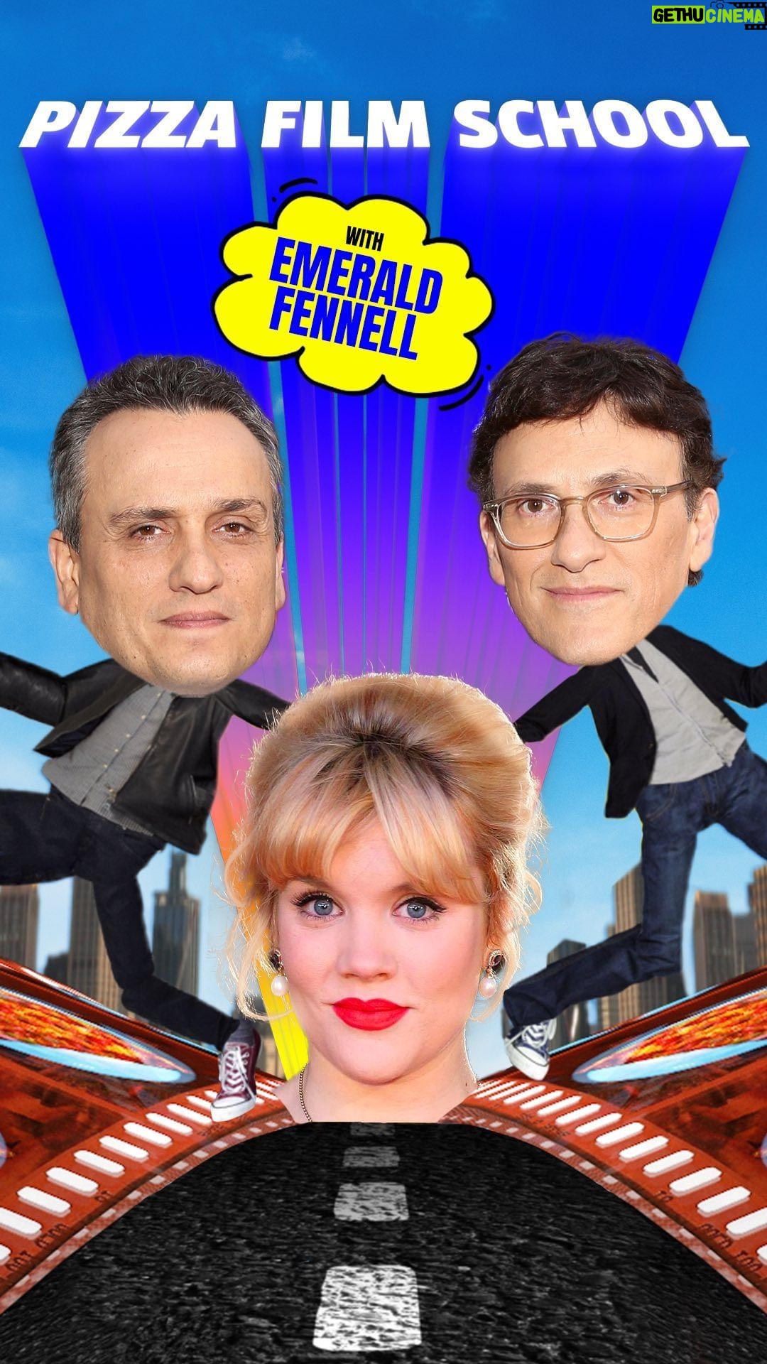 Joe Russo Instagram - Get a slice of Emerald Fennell’s brilliant, creative mind… The Bros had an insightful chat with Fennell about her iconic directorial debut, Promising Young Woman, in this week’s episode of #PizzaFilmSchool. Part 1 of the two-part Emerald Fennell episode is available NOW on the AGBOVERSE. Link in bio to subscribe and watch.