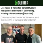 Joe Russo Instagram - Thanks to Steven Weintraub at Collider for leading a fascinating conversation with our dear friend Donald Mustard at @sandsiff. To read the conversation in full, click the link in bio…