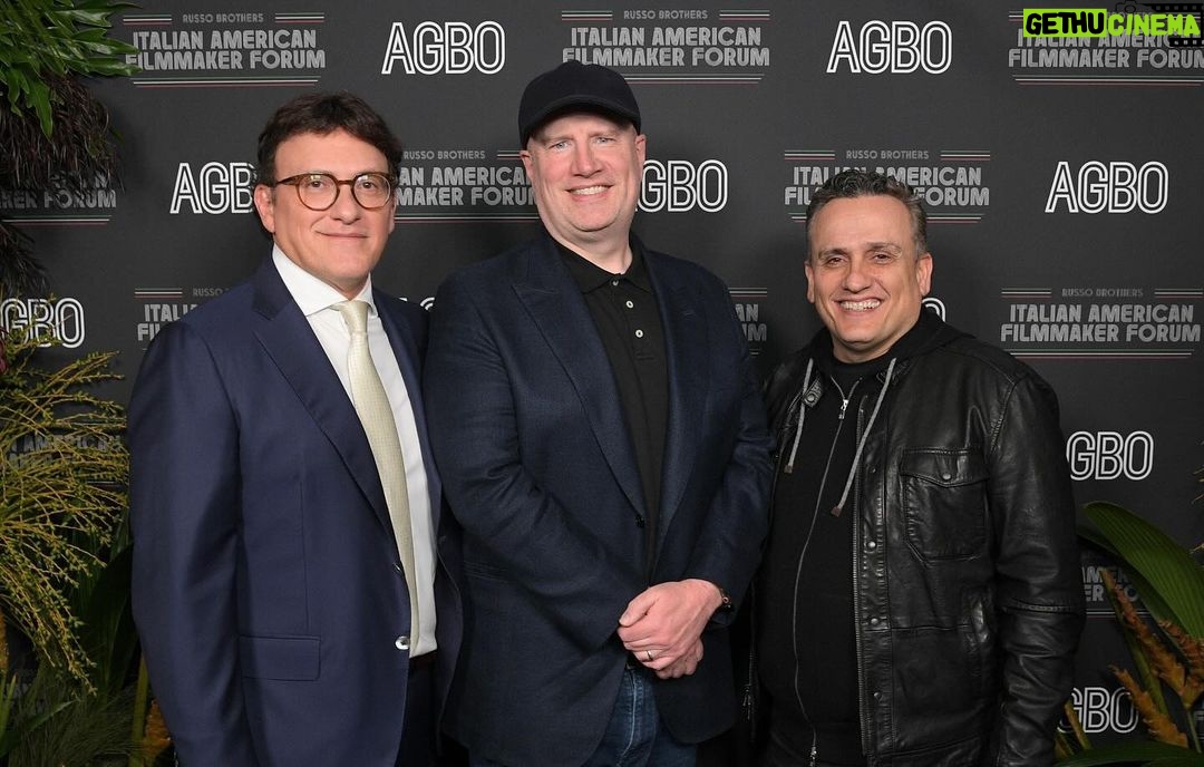 Joe Russo Instagram - Such a wonderful evening honoring Louis D’Esposito with the inaugural Renaissance Award. Had a mini Marvel reunion celebrating one of our favorite Italians. Saluti! #RussoBrothersItalianAmericanFilmmakerForum
